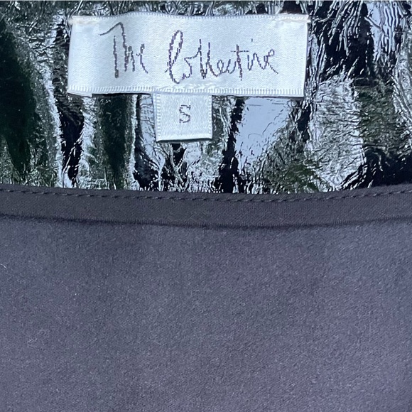 High Waisted Black Vinyl Midi Skirt black small - Picture 6 of 11